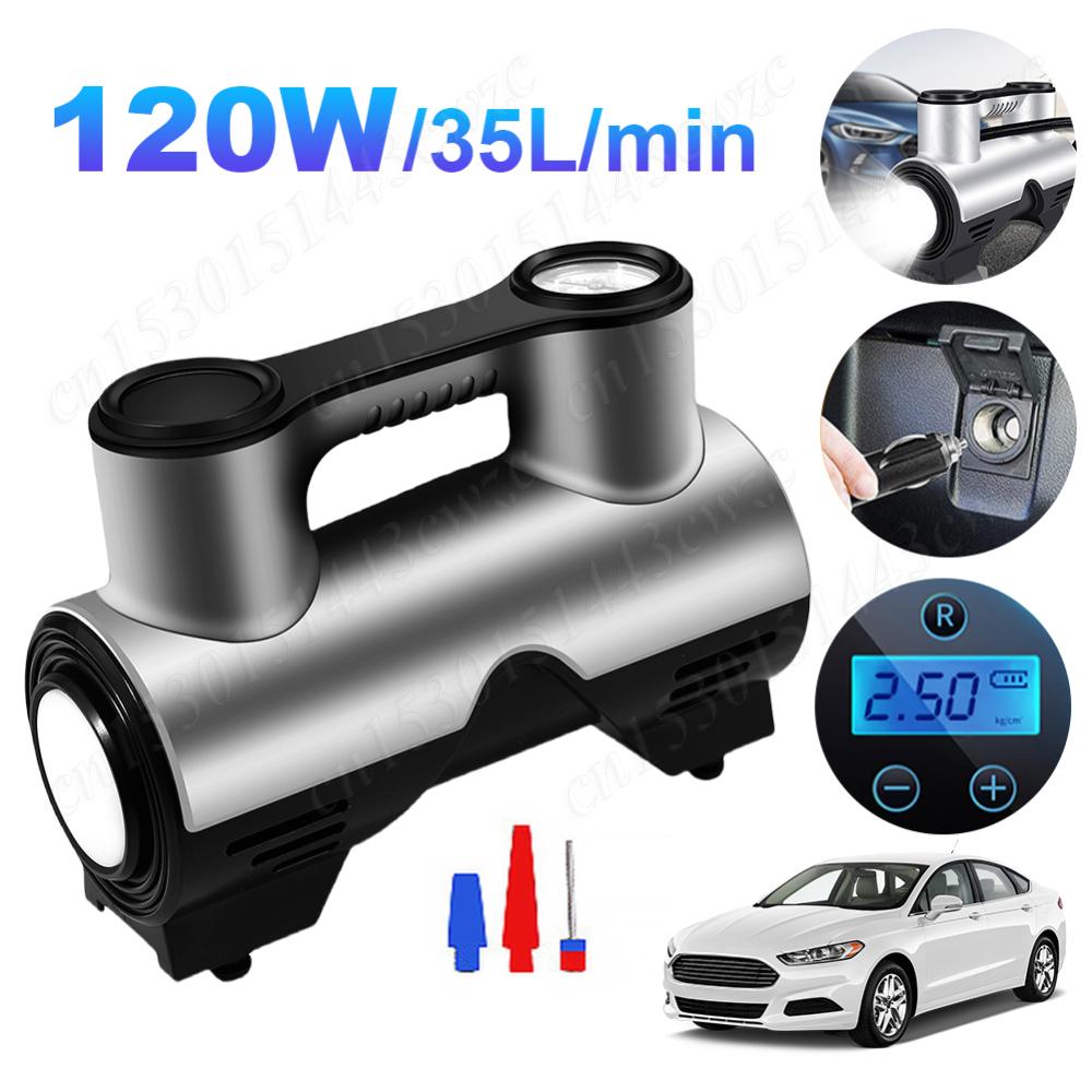 Portable Car Air Compressor 120W Electric Tyre Inflatable Pump LCD Display Digital Automobile Tire Pump Portable Tire Inflator