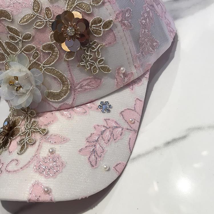 Hat Women's Baseball Cap Versatile Flower Cap Spring and Summer Breathable Sun Hat Korean Version