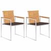 VidaXL 2x Solid Teak Garden Chairs with Cushions Patio Chairs Outdoor Dining Chairs Chairs At 3061523