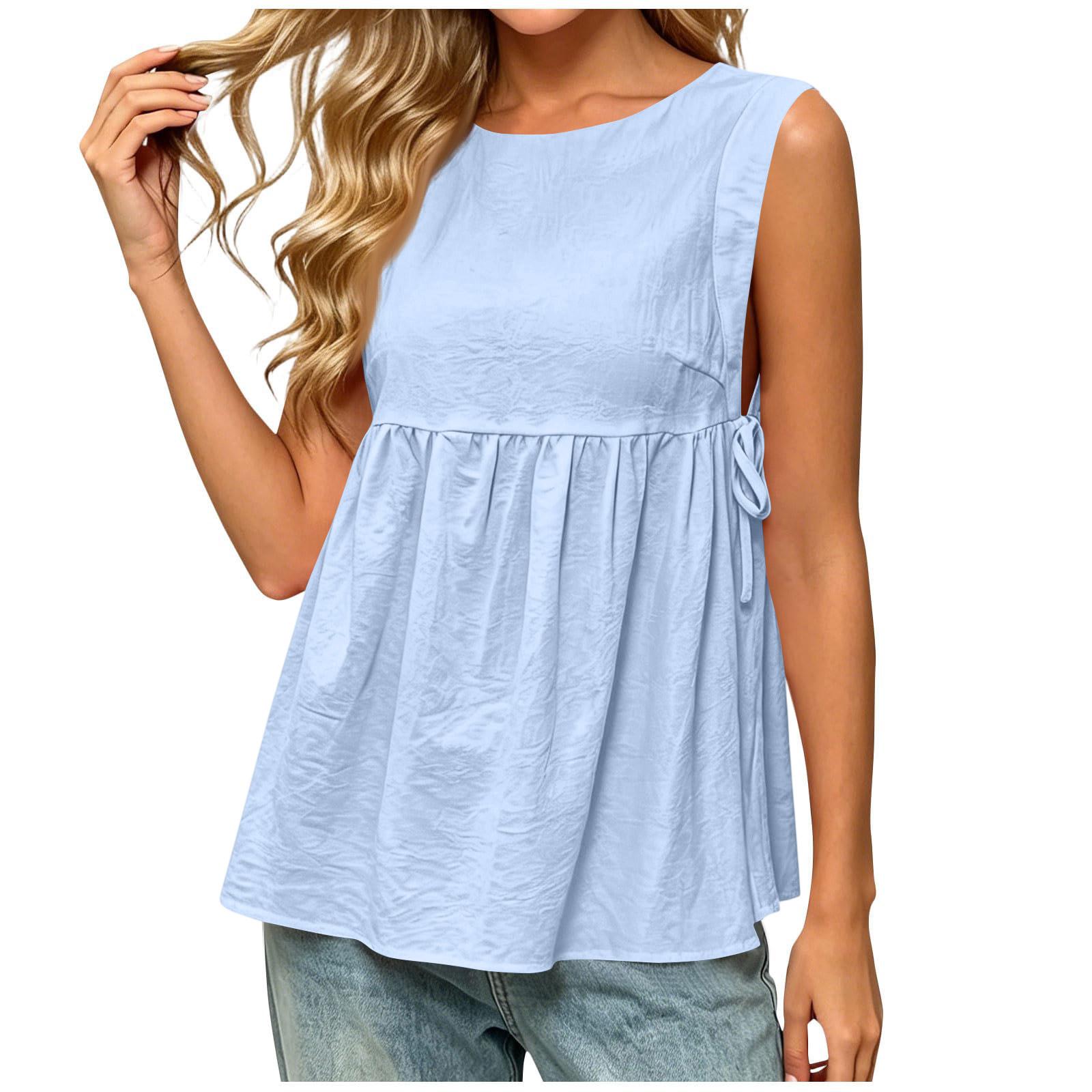 Women Sleeveless Button Front Linen Blend Casual Vest Top Loose Fit Summer Blouse Lightweight Breathable Fabric S
