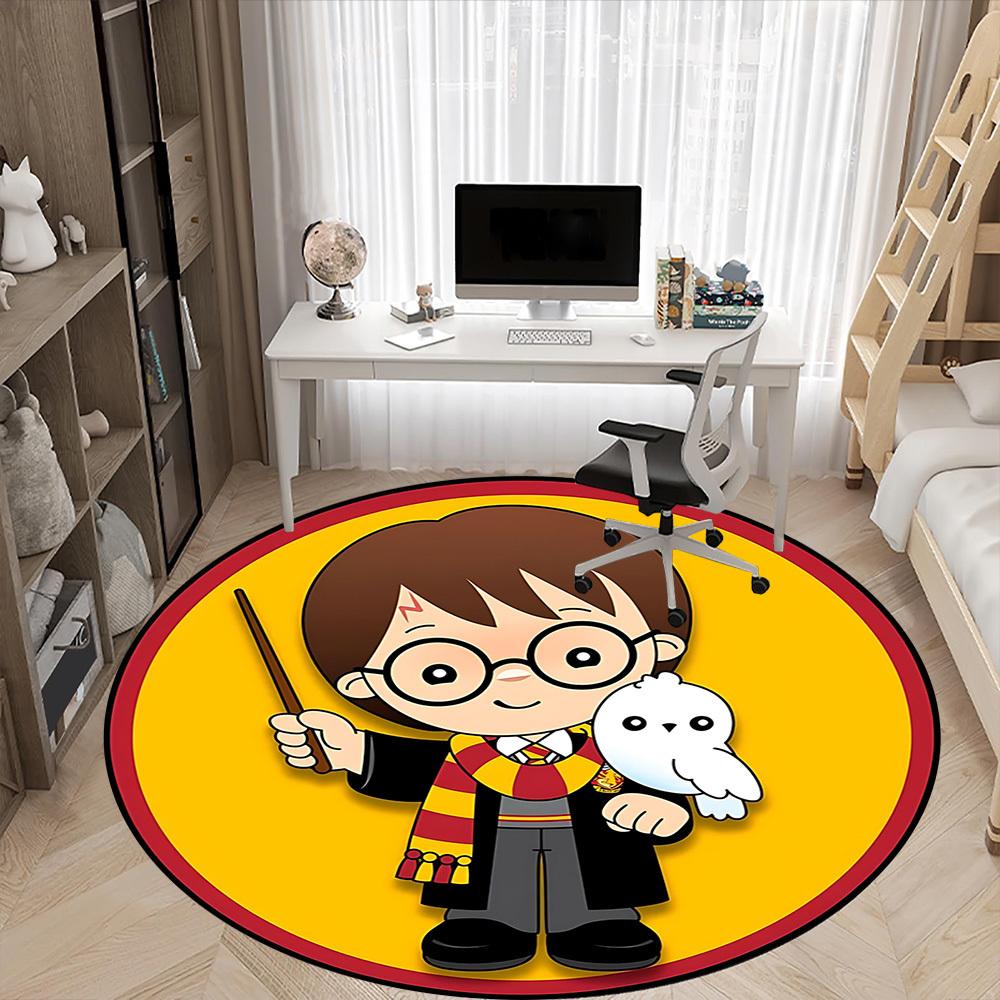 1pc Harry Potter Chair Carpet for Office Non-Slip, Soft & Comfortable, Carpet for Office, Gaming, Lightweight Round Floor Mat