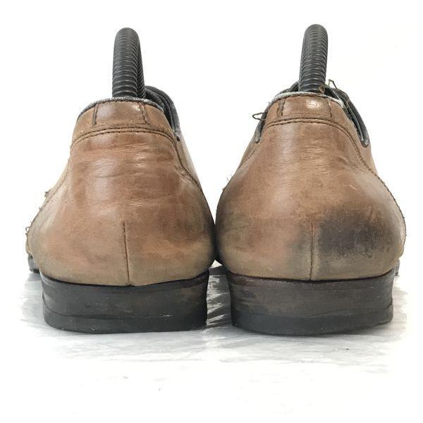 Alfredo Bannister Leather Straight Tip Cap Toe Shoes Size 41 26.0 Brown Dress Shoes(USED)