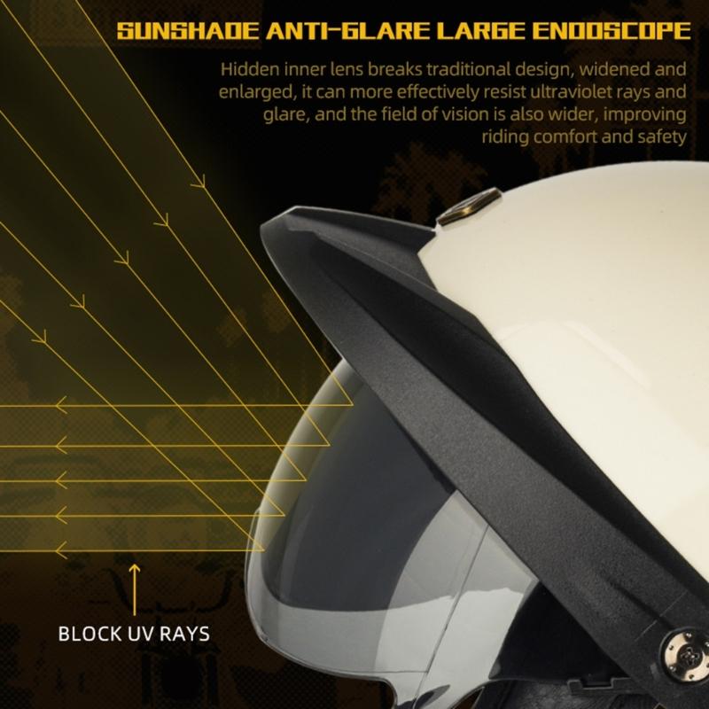 Vintage Open Face Motorbike Helmet Baseball Cap Half Helmet Retro-Men Women for Chopper-Cruiser Street Moped Scooter Cap