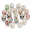 5pcs/lot Metal Beads With Colorful Rhinestones Big Hole Loose Spacer Beads For DIY Fashion Bracelet Necklace Jewelry Accessories
