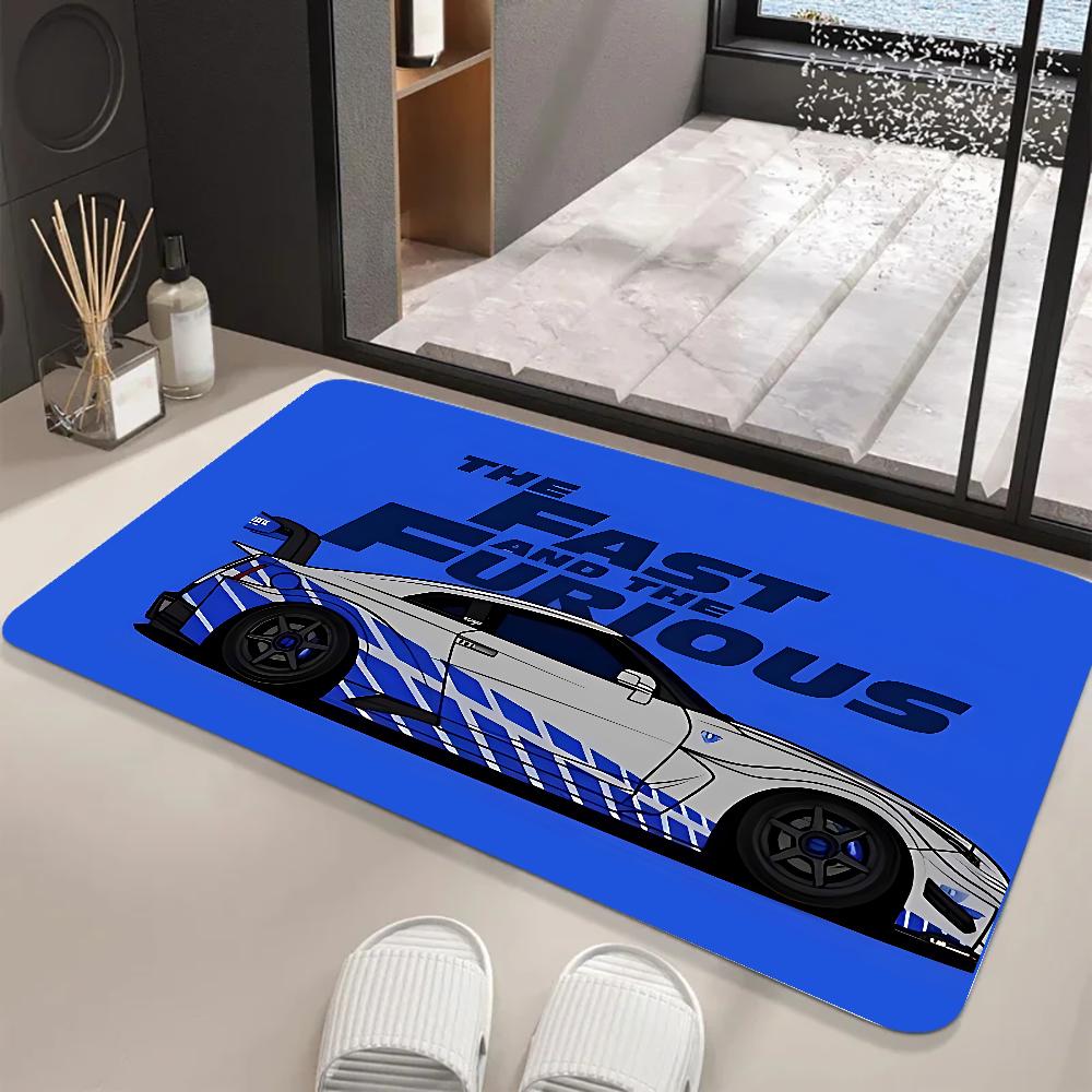 JDM Car Floor Mat Graphic Printed Flannel Doormats For Bathroom Kitchen Entrance Carpet Home Decor