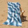 Blue Wave Marble Cartoon Anime Beach Towel Microfiber Quick Dry Super Absorbent Soft Bath Towel for Kids Adults Travel
