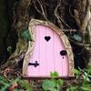 Elf Fairy Door Miniature Garden House Decor Tree Doors Miniature Yard Art Wooden Sculptures Mini Home Garden Doors Ornaments
