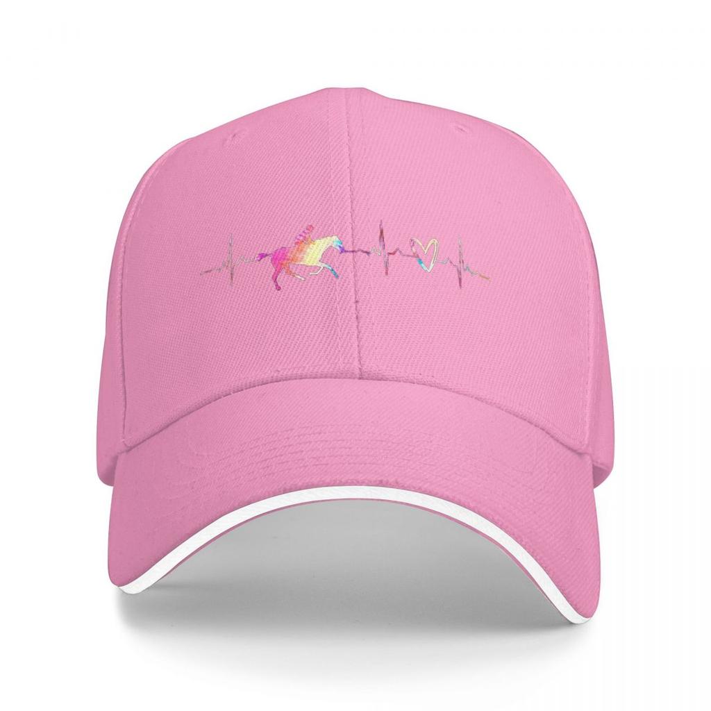 Horses Heartbeat Graphic Equine Baseball Caps Snapback Baseball Hats Breathable Casual Casquette Outdoor Unisex