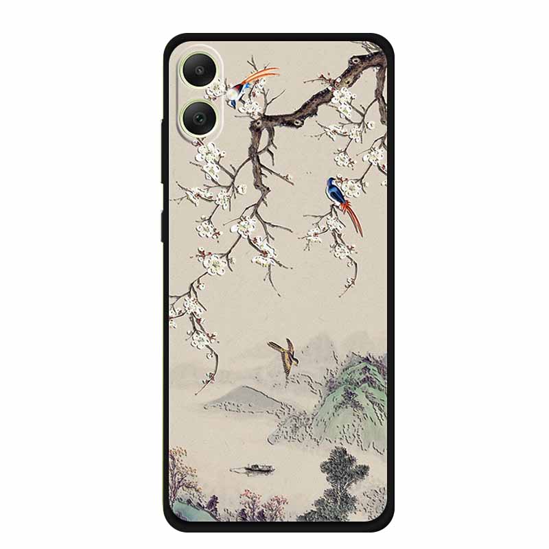 3D Emboss Case For Samsung Galaxy A06 M06 F06 A05 M05 F05 Phone Case A 06 M 05 Flower Black Silicone Soft Back Cover Coque Funda
