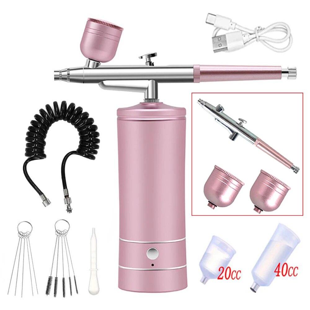 Airbrush Nail Art Painting Kit med kompressor Mini Airbrush for Nail Art Cake Maling Bærbar håndsprøytepistol Airbrush Nail