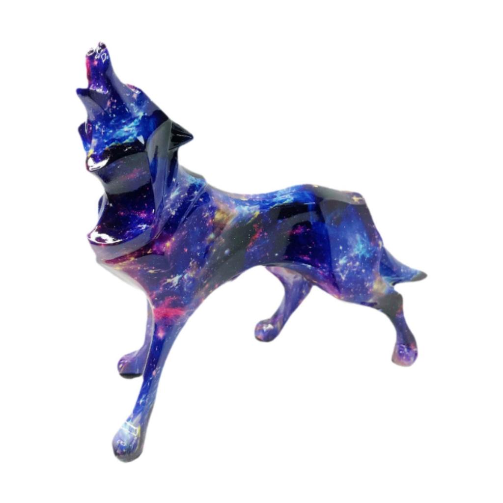 Wolf Statue Collecting Wear Resistant Keepsake Vivid Details Desk Ornament Resin Sculpture for Patio Balcony Office Shelf Indoor
