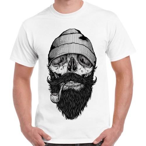 

Beard Skull Bone Sailor Pirate Cool Gift Retro T Shirt 2370 Unisex T-Shirt XXXXL