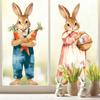 Easter Rabbits Door Sticker Kid Room Decoration Wall Window Decals Bedroom Self-adhesive Home Decor Wallpaper Cute Bunny Mural