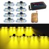 8 In 1 Universal Strobe Lights Car Front Grille Emergency LED Signal Light Red Blue Police Flashing Warning Lamp Accessories