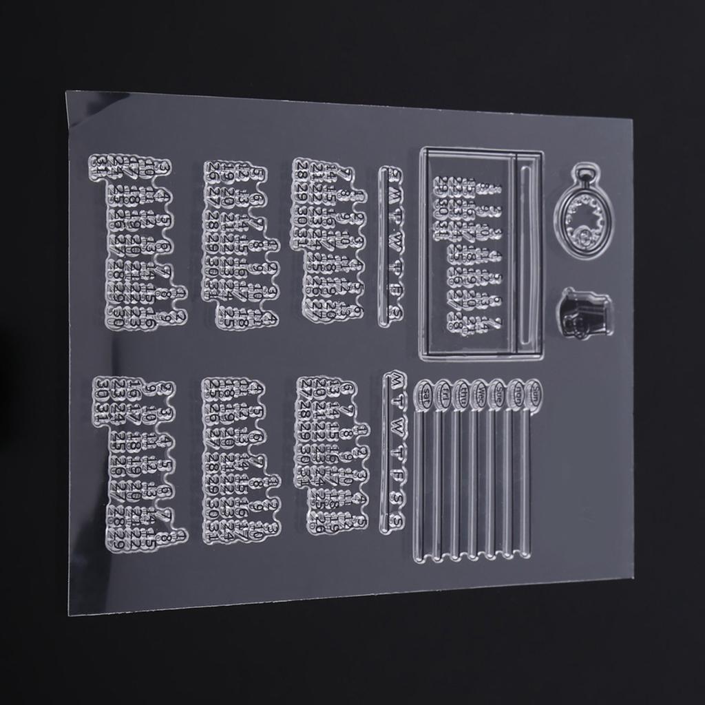 Clr Calendar Silicone Stamp Set, Soft Textured Stamp Designs, sy to Use, Crte Greeting Cards, Scrapbooks, Home Decor, for