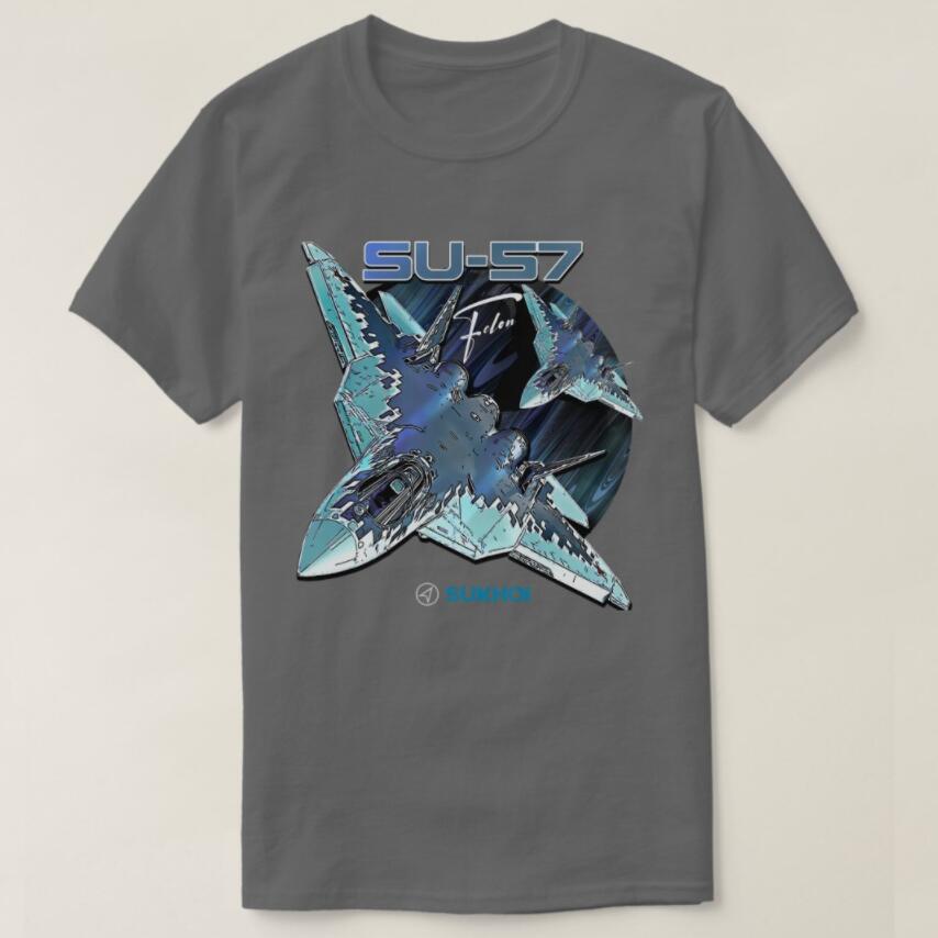 Sukhoi Su57 Stealth Multirole Fighter Aircraft TShirt Short Sleeve Casaul 100 Cotton T Shirt