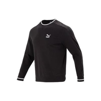 Logo Embroidered Pullover Sports Breathable Casual Sweatshirt Men Sweatshirt Black 623379-01