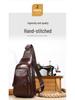 Men's Premium Leather Crossbody Chest Bag - Large Capacity for Tablet and Phone