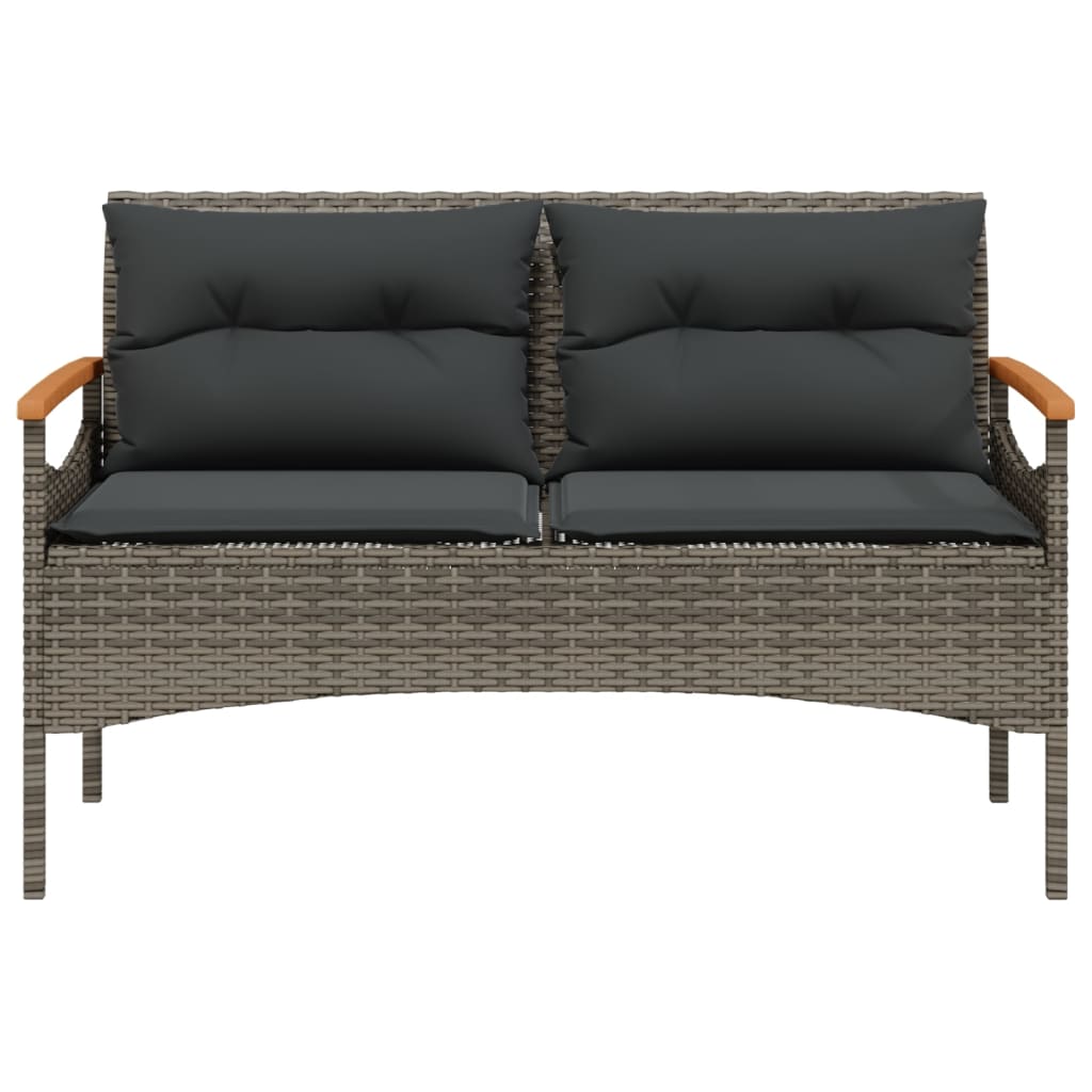 4-Cz. Garden Lounge Set, Cushions, Grey, Rattan PE