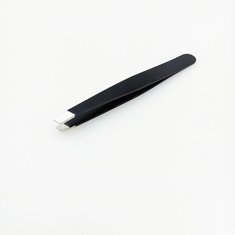 Eyebrow Clip Stainless Steel Beauty Tool Black Flat Mouth Non-slip Oblique Eyebrow Clip Eyebrow Trimmer Tweezers