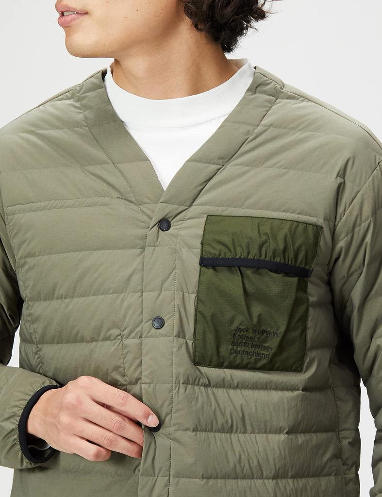 Jack Wolfskin Warm Down Cardigan Breathable and CNNCT LT DOWN Outdoor Olive Men's (Texashield Windproof) [5029891 / CD] 4550_dusty Asia_M