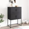 VidaXL Black Buffet 68.5x38.5x107 Cm Steel, Cabinet, Sideboard, Storage Cabinet, Cupboard, Highboard, 846482