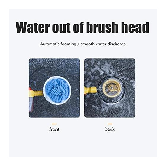 Rotating Car Wash Brush, High Pressure Water Gun Washing Car Wash Brush, 360 Degree Automatic Rotating Car Brush, Telescoping Multifunctional Car