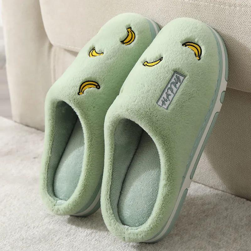 Autumn and Winter Warm Simple Plush Cotton Shoes Pure Cotton Slippers Indoor Non-slip Soft-soled Shoes