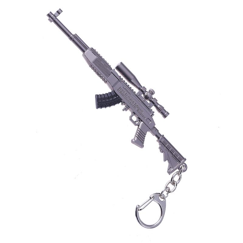 12cm PlayerUnknown's Battlegrounds Chicken Dinner Keychain & Weapon Figurine - Creative Classic Gift