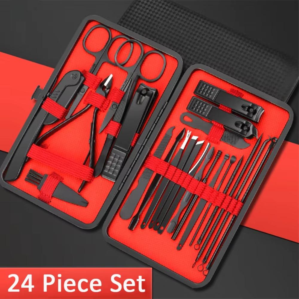 7/10/12/18/20/24PCS Set Stainless Steel Nail Scissors Nail Shaper Manicure Set  Foot Hand Care