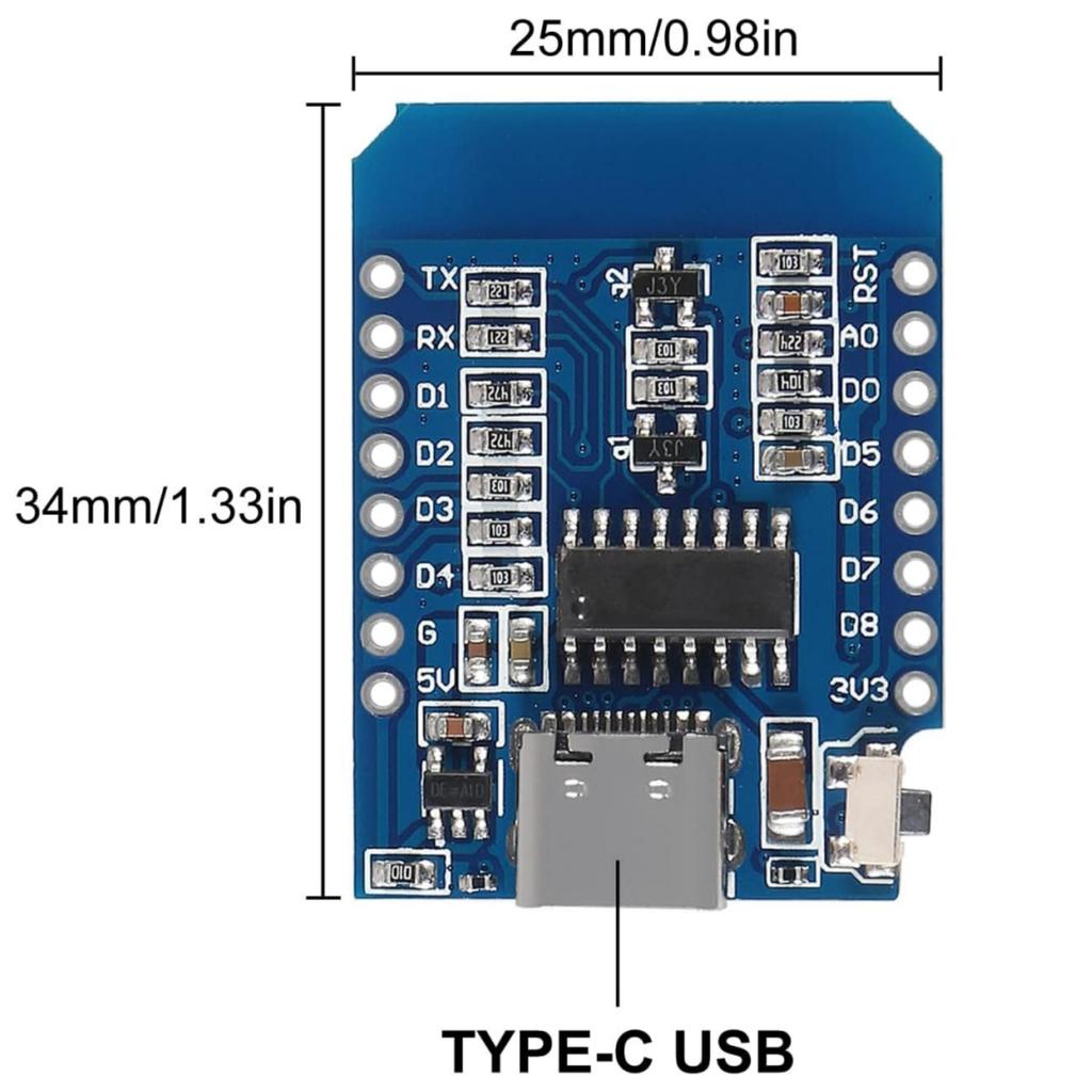 1-10PCS WeMos D1 Mini TYPE-C USB ESP8266 ESP-12F CH340G V2 Module WiFi D1 Mini Development Board 3.3V With Pin For Arduino