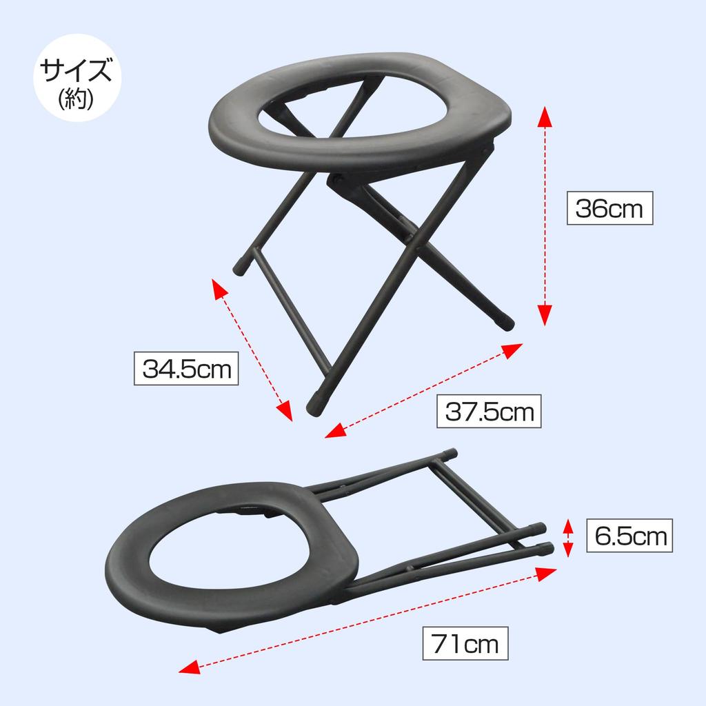 Folding Portable Toilet Simple Toilet Sets Portable Temporary Folding Portable Disaster Prevention Toilet [BR-935 (10 Included)] Multi-functional