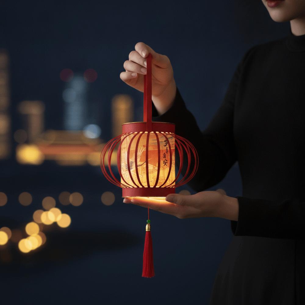 Intricate Weaving DIY Festival Lantern Bright LED Handheld Bamboo Woven Ornament  Kids Craft