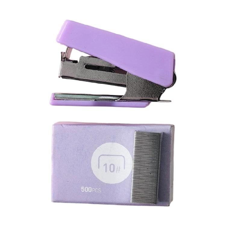 1 Set Small Stapler with Staple Desk Stapler Plastic Office Stapler 6-10 Sheets Capacity For Daily Use