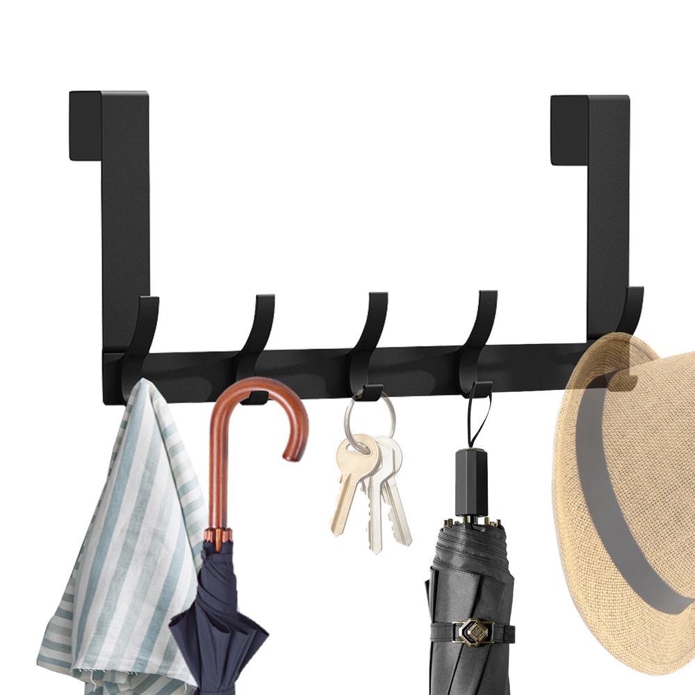 

Door Hanger Hooks Door Hook Rack Clothes Hanger Behind Door Organizer Metal Clothes Storage Rack Home Organization For Clothes чорний