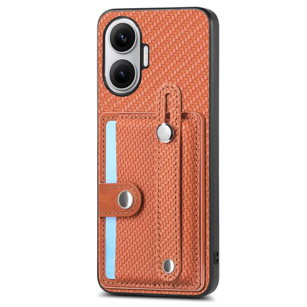 For Xiaomi Redmi Turbo 4 Pro 5G Case Carbon Fiber Texture Leather Phone Back Cover with Card Holder