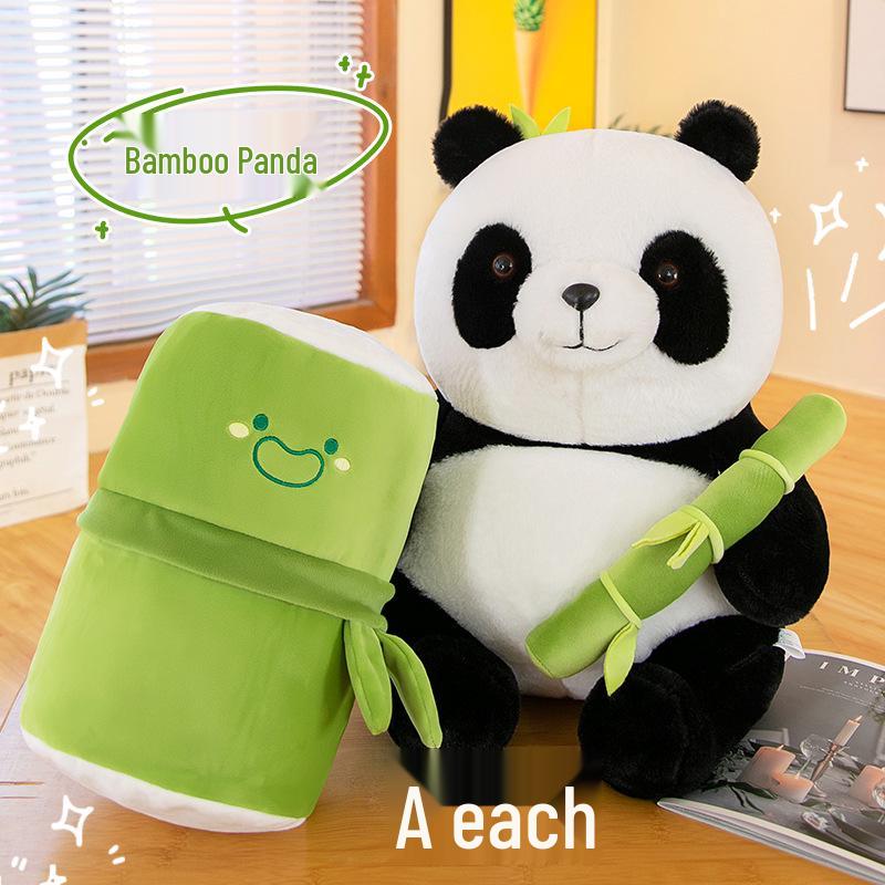 Bamboo Panda Plush Toy: Cute Floral Stuffed Animal Sleep Companion & Cloth Doll - Ideal Children's Birthday Gift for Girls