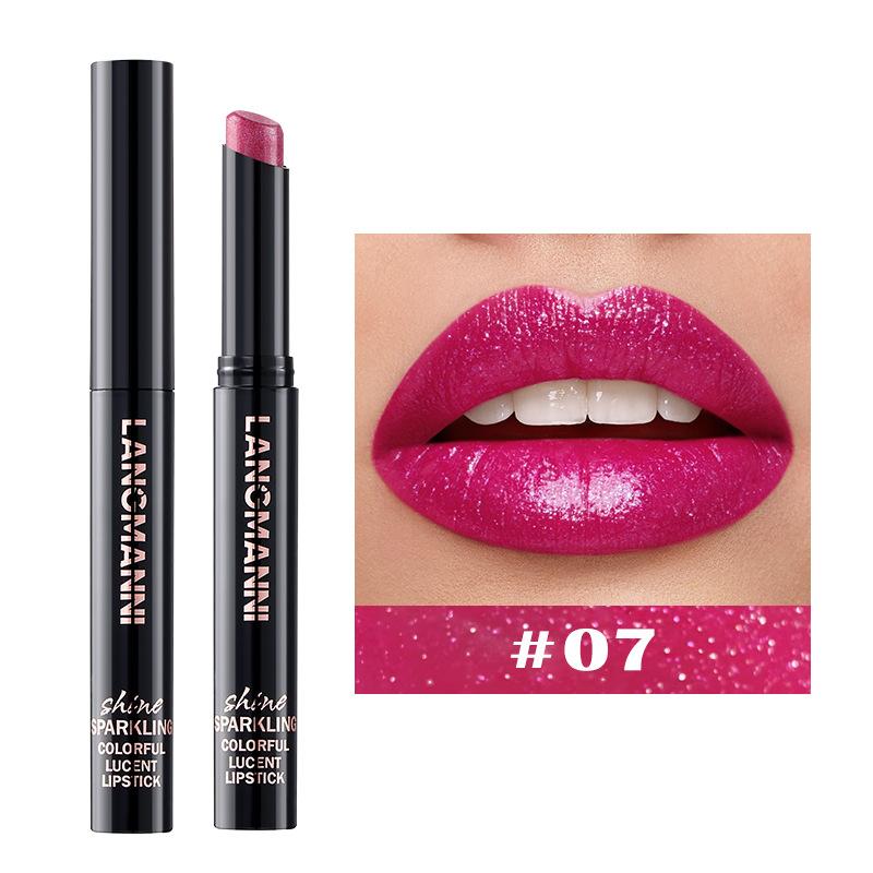 Lippenstift in 10 Farben, Perlenglitzer-Lippenstift, feuchtigkeitsspendender, nackter Lipgloss, hochpigmentiert, langanhaltend, antihaftbeschichteter Becher, samtiger Lipgloss, Geschenk zu Weihnachten