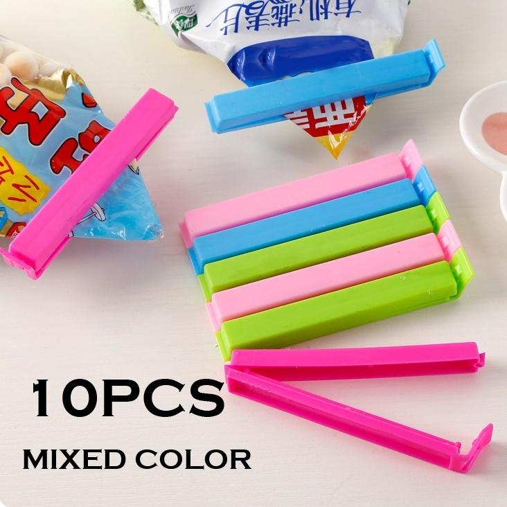 10pc Food Sealing Clip Home Kitchen Food Snack Sealing Pocket Clip Food Freshness Plastic Moisture-proof Leak-proof Sealing Tool