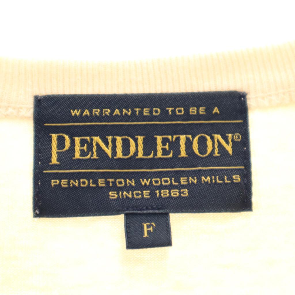 PENDLETON French Sleeve Long Dress F Cream Type Back Print Women Used