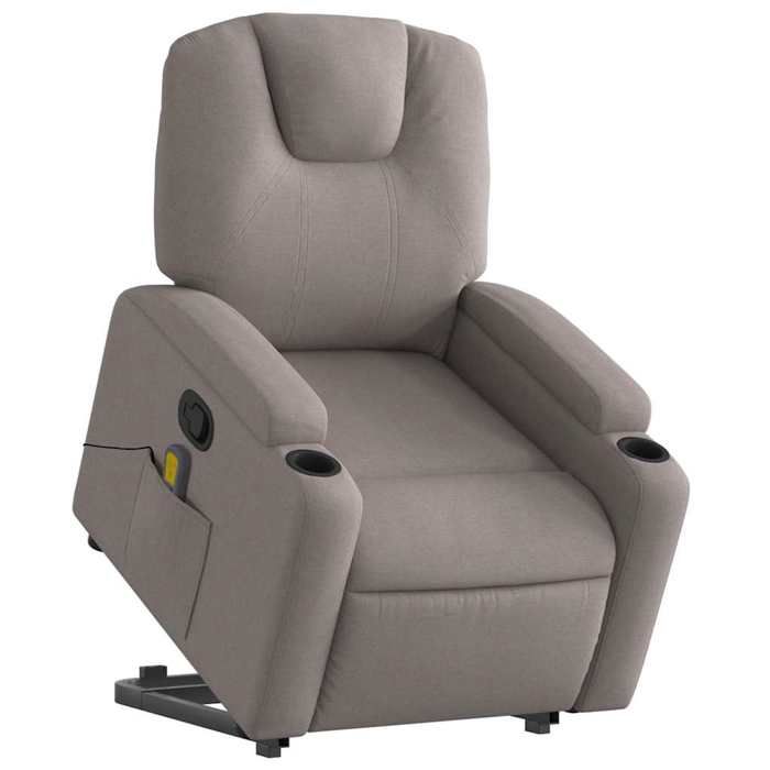 VidaXL Recliner Massage Chair Taupe Fabric 3204388