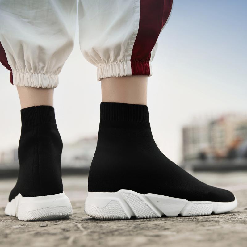 Klassische schwarze Socken Laufschuhe Herren High Sock Trainer Damen Slip-on Paar Freizeitschuhe Leichte Sneakers Herren Basket Homme