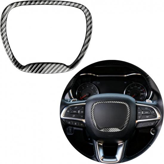 Central Control Steering Button Frame Trim Compatible with Dodge Challenger Durango Charger 2015-2025, Steering Wheel Control Trim Cover Car Interior