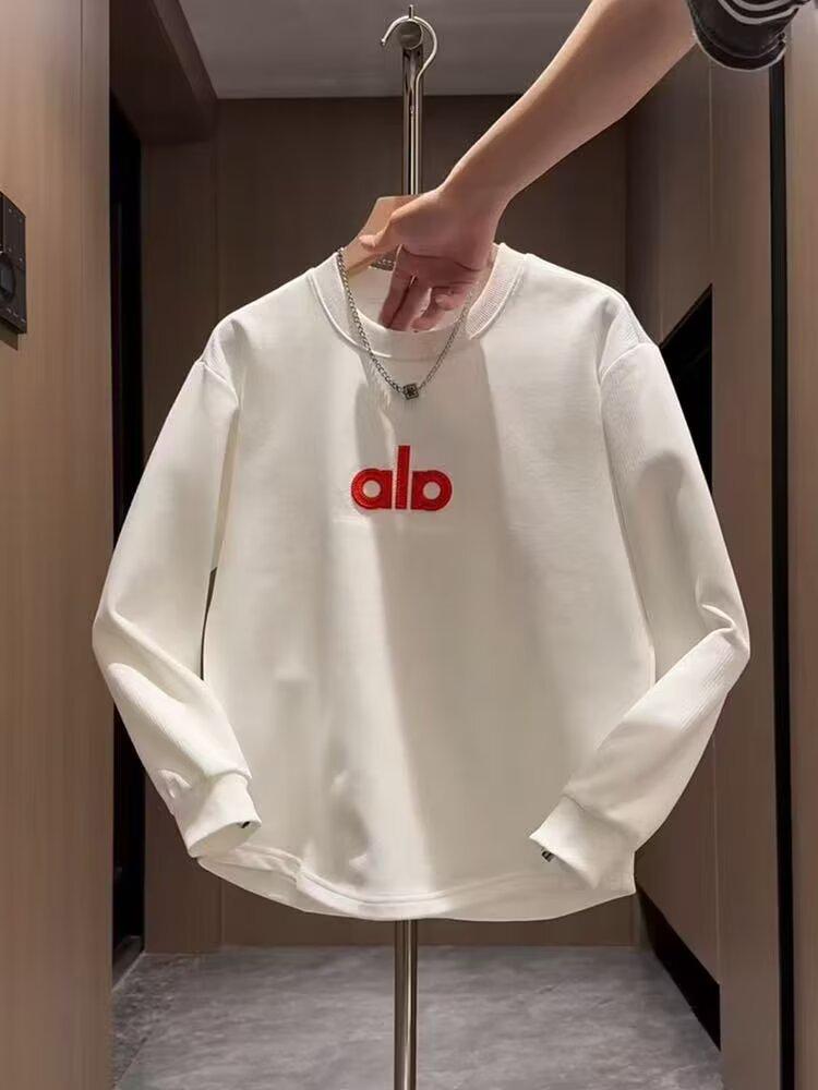 2025 Autumn Men's Trendy Letter Embroidery Round Neck Loose Sweatshirt