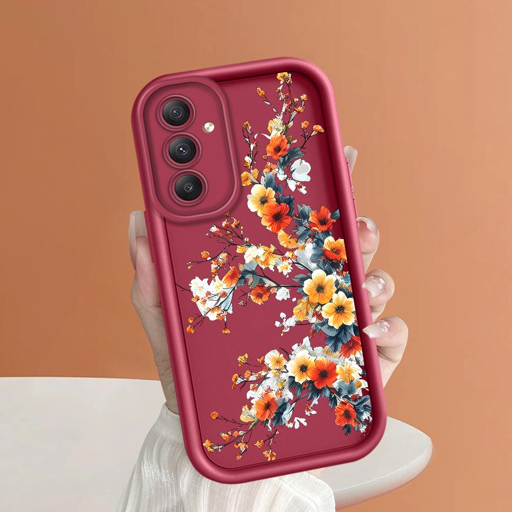 

Мягкий силиконовый квадратный чехол с рисунком лестницы для телефона, полное покрытие, противоударный защитный резиновый чехол для камеры для Samsung Samsung A13 темно-красного