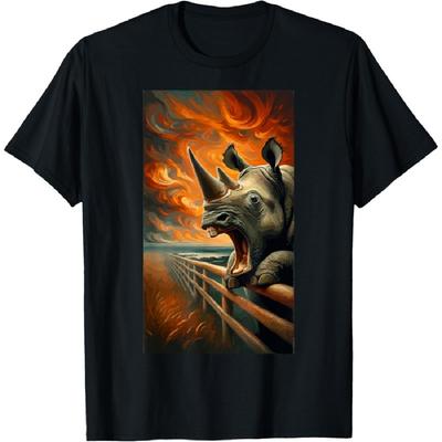 Art Scream Shirt for Rhinoceros Lovers _ Artistic Rhino T-Shirt