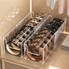 2Pcs Belt Organizer Box 4 Grids Retractable Belt Storage Rack for Closet and Drawer Tie and Belt Plastic Display Case