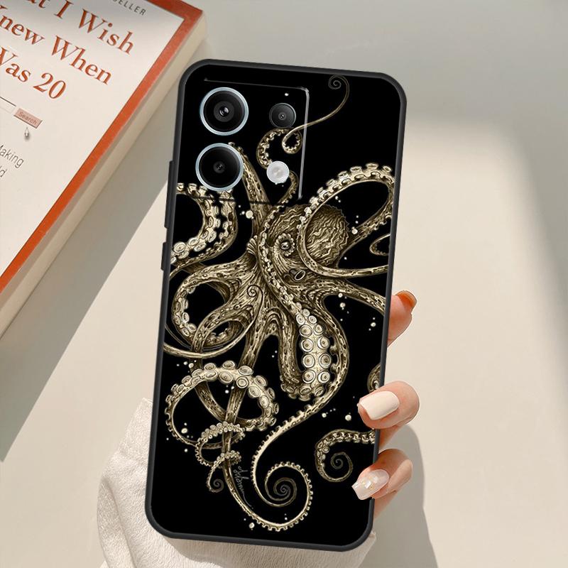 Octopus Ocean Aesthetic Funda For Xiaomi Redmi Note 14 13 10 11 12 Pro 11S 12S Case For Redmi 15 14C 12C 10C 13C 15C
