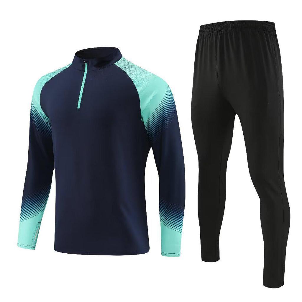 Unisex Autumn-Winter Football Training Half-Zip Jacket & Jersey Set