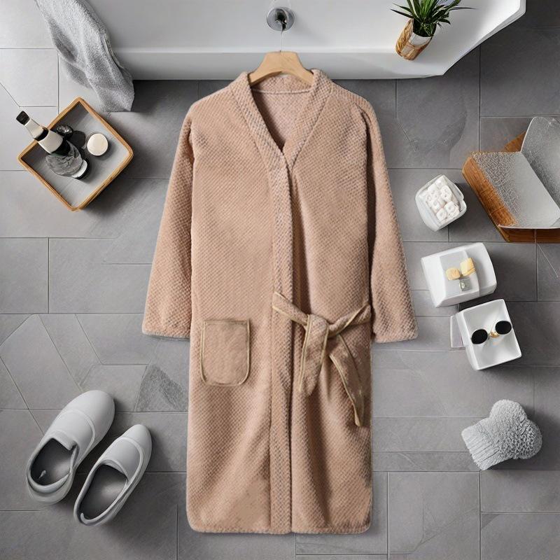 Soft Quick-Dry Long Bathrobe/Bath Skirt for Men & Women - Autumn/Winter Wear
